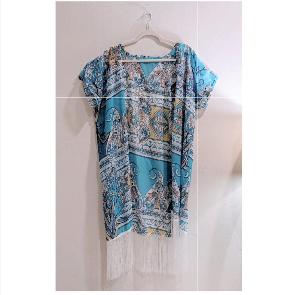 OS Komodo Swim/Bathing Suit Beach Coverup with Fringe